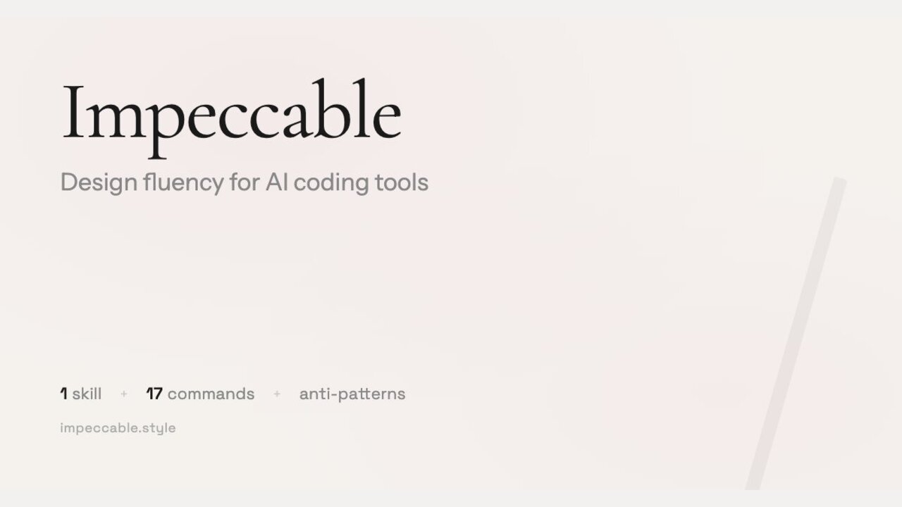 Impeccable Turns Designer Language Into AI Commands and Climbs GitHub Trending