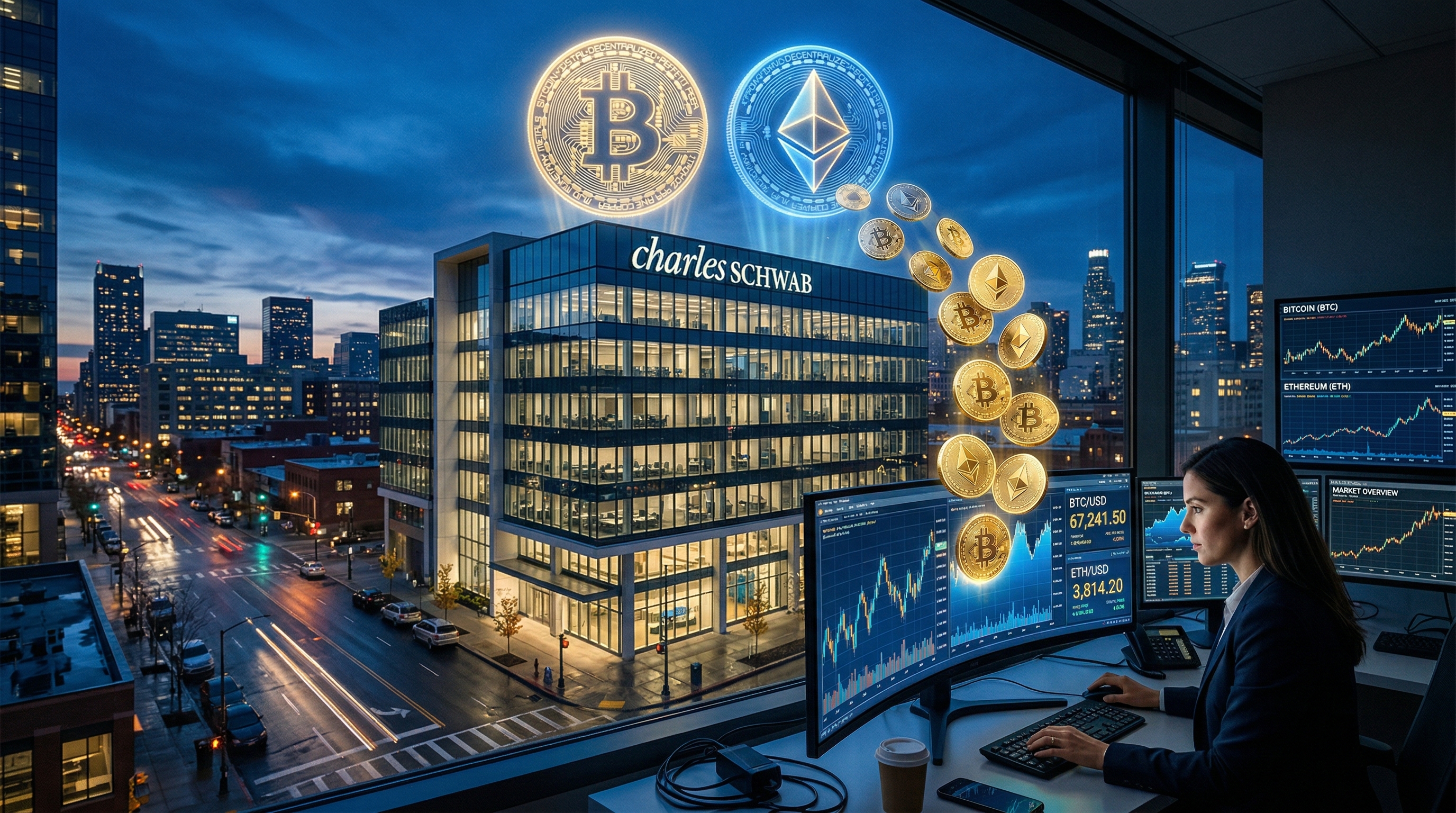 Charles Schwab to Launch Spot Bitcoin and Ether Trading for $12 Trillion Client Base